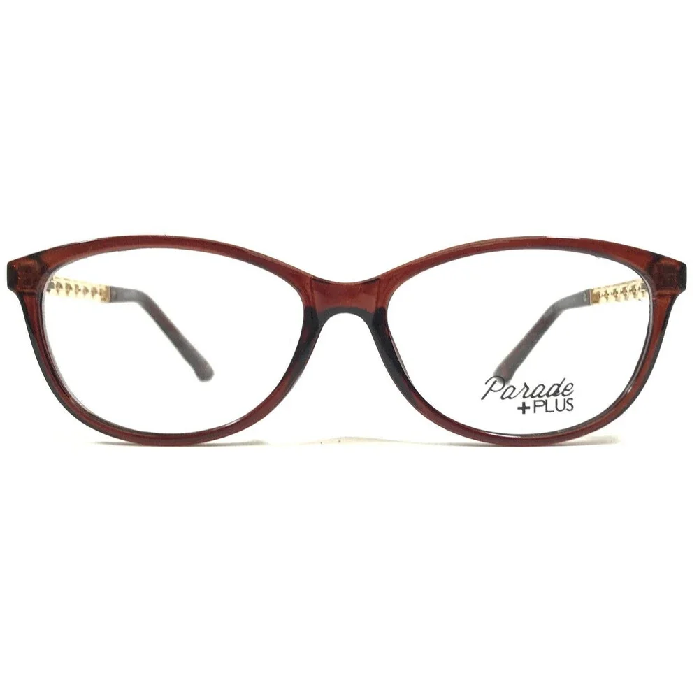 Parade Eyeglasses Frames 2120 BROWN Clear Gold Chains Full Rim 53-15-142